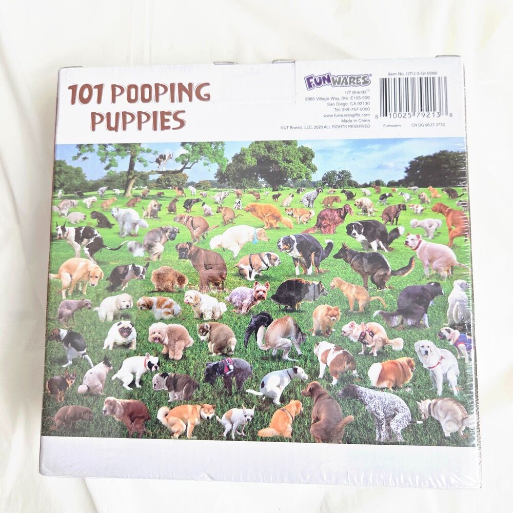 101 Pooping Puppies 1000 Piece Puzzle Funny Dog Gag Gift Complete
